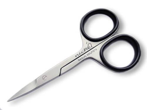 HIGH QUALITY PRO STAINLESS STEEL STRAIGHT Edge NAIL SCISSORS with BLACK GRIPS - Picture 3 of 3
