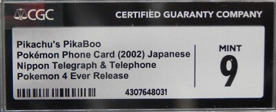 Japanese Pokemon Pikachu's Pikaboo PHONE CARD Japan 2002 CGC