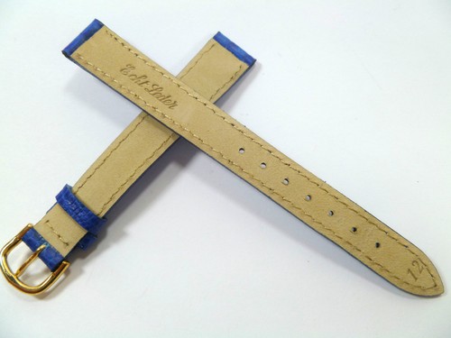 12 MM Blue Watch Strap Lizard Embossing Watch Band Leather 1214 - Picture 2 of 2
