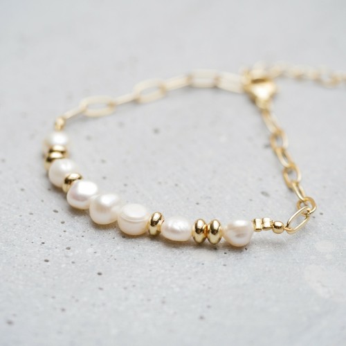Armband Süßwasserperlen vergoldet Perlen Süßwasserperlen Perlenarmband besonders - Bild 1 von 4