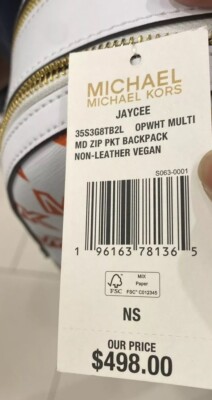 S Michael Kors Jaycee Medium White Gay Pride Backpack 35S3G8TB2L NWT $498 Retail Michael Kors Jaycee Medium White Gay Pride Backpack  main image 3