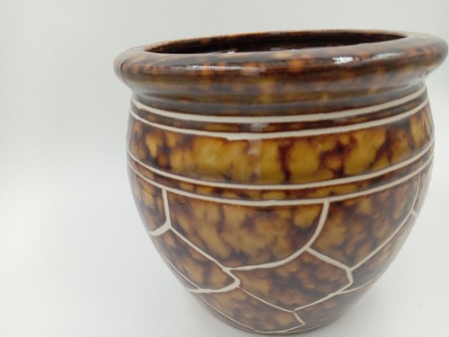 Animal print Tortoise shell pottery Planter, vase 4.5"×5" garden patio decor - Picture 4 of 9