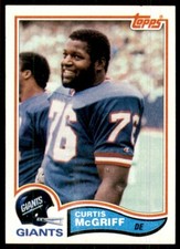 1982 Topps Football Curtis McGriff Rookie New York Giants #428