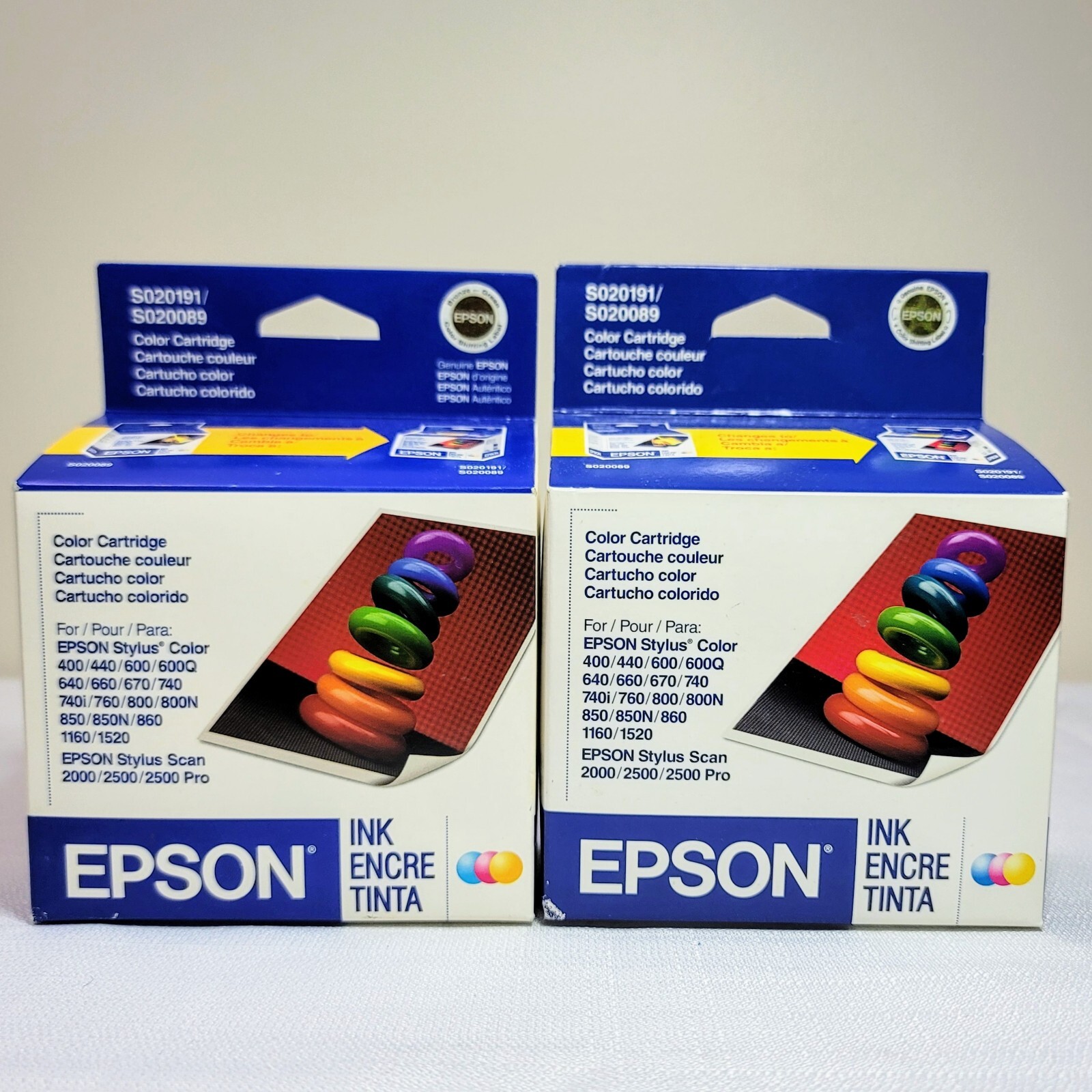 Epson Ink Cartridges (Lot of 2) S020191/S020089 **EXPIRED**   2006/2008-image