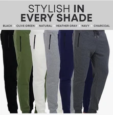 Men's Tech Fleece Ultra-Soft Jogger Athletic Sweatpants with Zippers on Pockets
