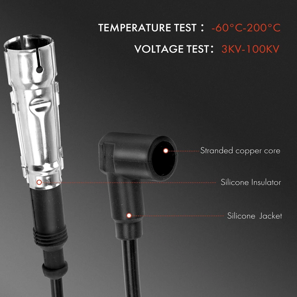 9x Juegos de cables de bujías para Mercedes-Benz 380SE 380SL 500SEC 500SL 380SLC 450SLC Foto 4 de 4