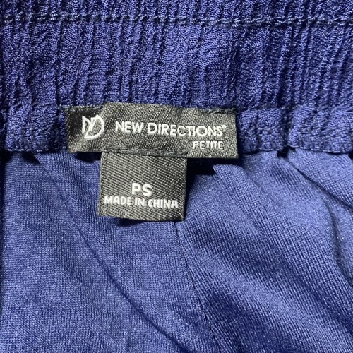 New Directions Womens Elastic Waist Pants Blue PS Petite Small New Crochet $48 - Picture 2 of 8