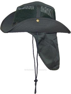 Summer Wide Brim Mesh Safari/Outback Hat W/Neck Flap Navy L Summer Wide Brim Mesh Safari/Outback Hat W/Neck Flap Navy L