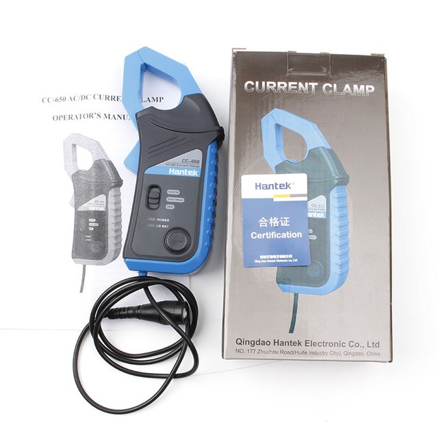CC650 AC//DC Current Clamp for Other Makes Auto Oscilloscopes and DMMs 20 KHz 650A Oscilloscope Multimeter Current Diagnostic-Tool 400Hz Bandwidth AC//DC Current Clamp BNC Plug