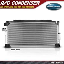 AC A/C Condenser with Receiver Drier & Bracket for INFINITI QX50 2020-2024 12 MM