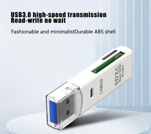 SD XC Micro Card Reader USB to SD Micro SD TF Smart Memory Card Adapter (White) - Picture 2 of 7