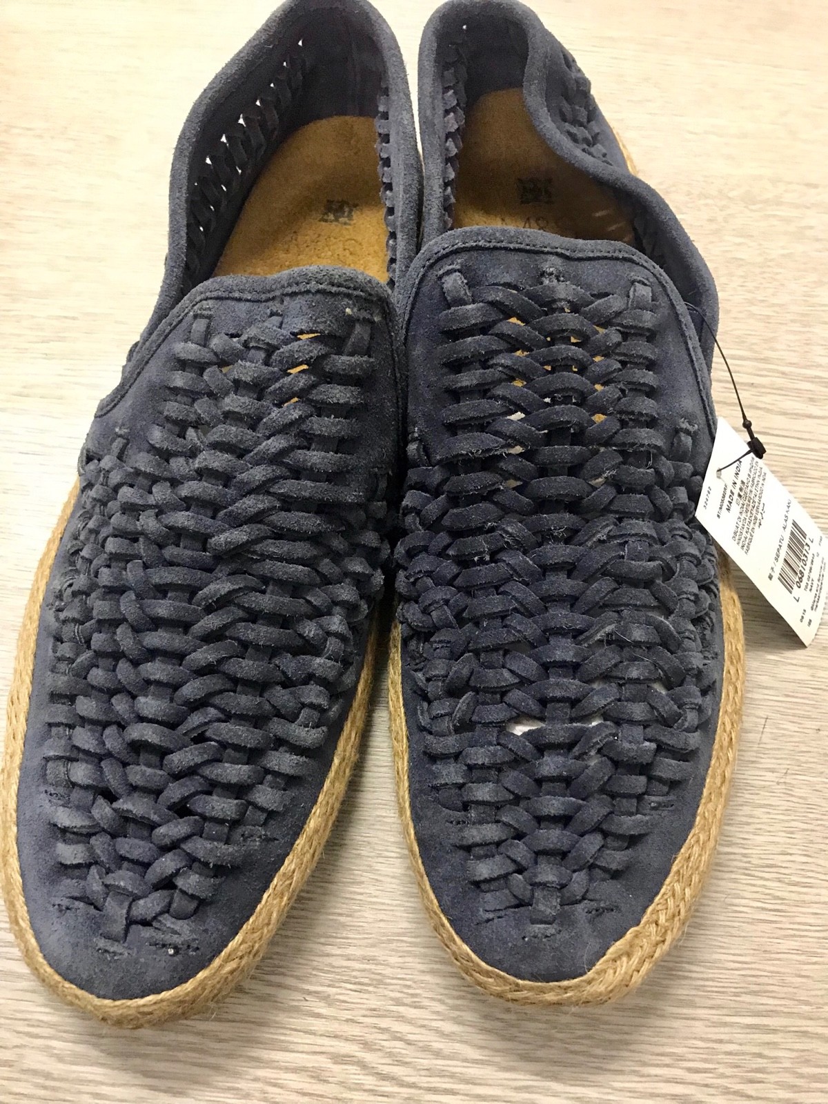 M&S Mens Navy Leather Slip On Casual Sandals shoes Size 12 M&S Mens Navy Leather Slip On Casual Sandals shoes Size 12