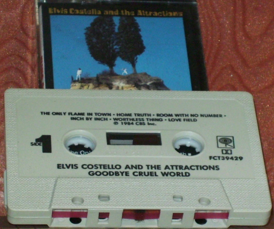 Elvis Costello And The Attractions ‎– Goodbye Cruel World CASSETTE CBS USA ISSUE - Image 2 of 4