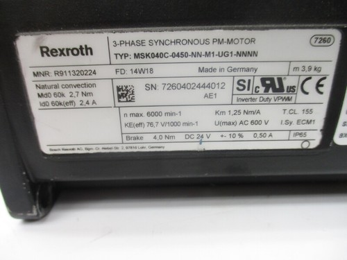 REXROTH MSK040C-0450-NN-M1-UG1-NNNN 24VDC 0,50A UNMP - Bild 4 von 4