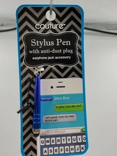 Couture Stylus Pen with Anti-Dust Plug Earphone Jack Accessory Cobalt Blue NEW