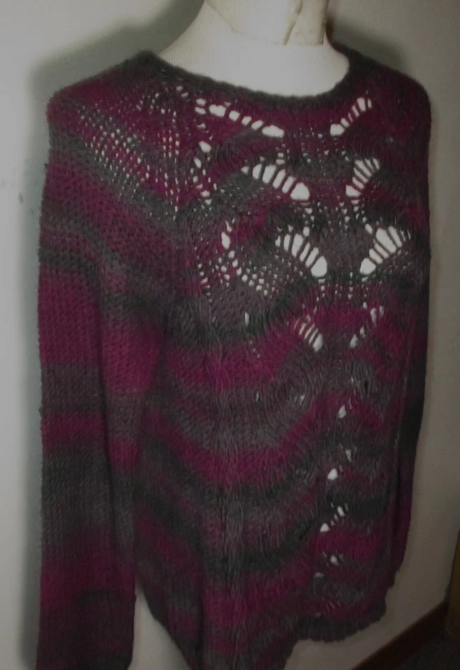 Suéter de Lana "Hecho en Italia" LOLA'S Verde Púrpura Talla L Foto 3 de 4
