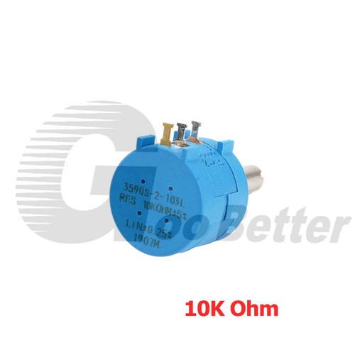 10 Gang Wendel Drahtpotentiometer 500 Ohm -100K Ohm 2 W Poti.. Potiachse 6,35mm - Bild 14 von 17