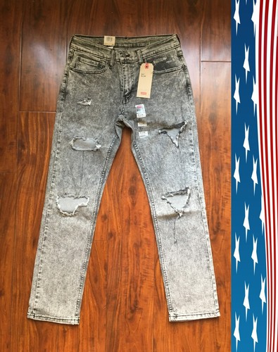 Levi's 511 NWT Grey Slim Stretch DISTRESSED Stone Wash Jeans 31 X 30