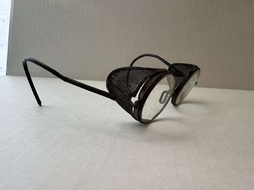 Antique Safety MSA Glasses Steampunk Metal Mesh Folding Glass Lenses - 第 12/14 張圖片