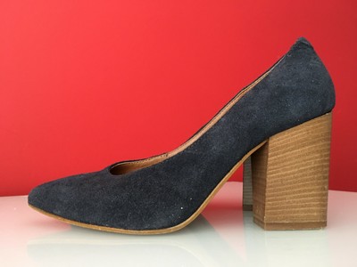 clarks navy suede court shoes