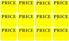 300 PRICE LABELS ReMoVaBLE Adhesive Yellow Price Tag STICKERs Label AVERY 6752