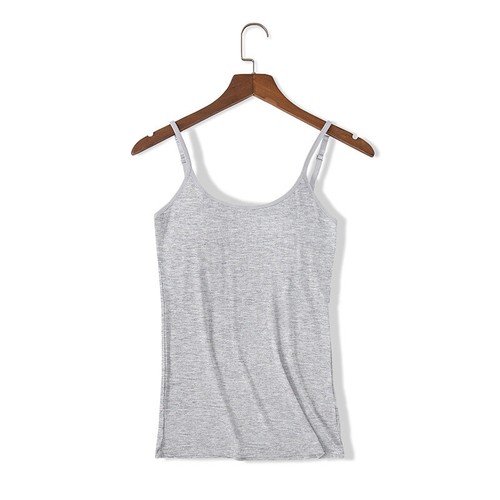 Women's Stretch Camisole with Built in Shelf Bra Adjustable Strap Tank Basic Top - Picture 27 of 37