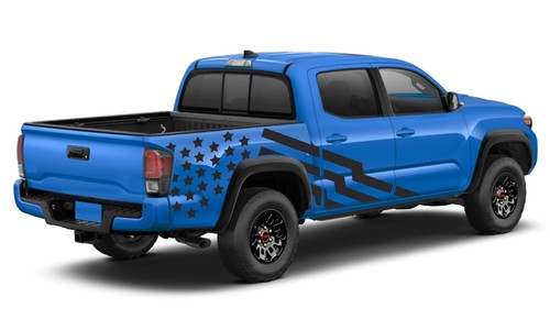 Back side US flag graphics stickers decal compatible with Toyota Tacoma - Picture 14 of 15