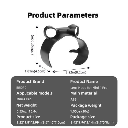 For DJI Mini 4 Pro Drone Camera Lens Sun Hood Sunshade Quick Release Accessories - Bild 3 von 24