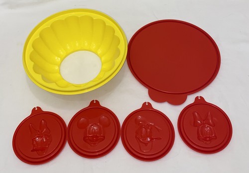 Tupperware Disney Mickey Mouse Jello Mold Minnie Donald Daisy Red Yellow (5 PC) - Picture 2 of 2