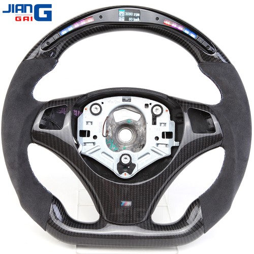 Volante de fibra de carbono apto para BMW E70 E81 E87 E90 E91 E92 E93 con moldura - Imagen 2 de 11