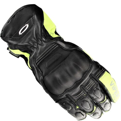 Motorbike Motorcycle Leather Gloves Warm Biker Waterproof Knuckle Protection - Picture 3 of 9
