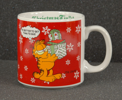 Suggerimento natalizio GARFIELD n. 2 tazzine caffè 1978 ENESCO da collezione - Foto 3 di 7