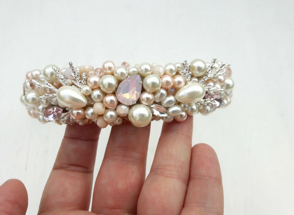 Baroque crystal headband Women Luxury tiara Fairy bridal hair headband - Image 4 of 4