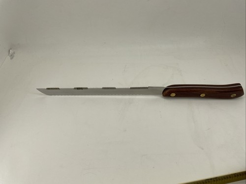 Vintage Hoffritz Double Edge Kitchen Knife 8.5” Blade Wooden Handle Germany 122 - Picture 8 of 16