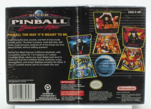 Super Pinball Behind The Mask Super Nintendo SNES - Sealed V Seam - 1994 - Picture 2 of 10