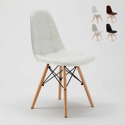 Sedie WOODEN eiffel seduta imbottita e ricamata Chesterfield per bar e cucina CH