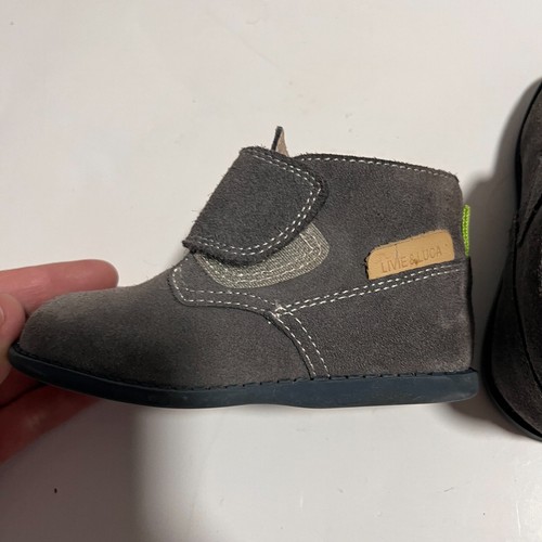 Stivali Livie & Luca taglia 7 bambino ragazzo grigio scamosciato scarpe pollock pelle usati in ottime condizioni - Foto 5 di 6