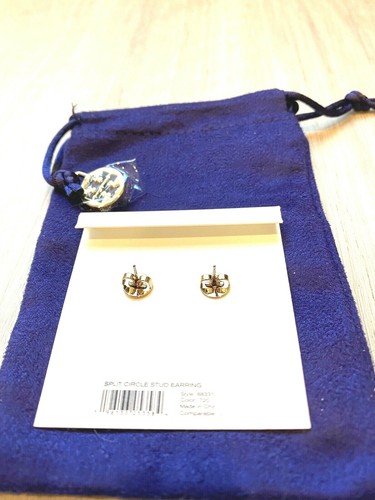 Tory Burch Gold geteilter Kreis Ohrstecker $ 88 NEU mit lila Tasche - Bild 4 von 4