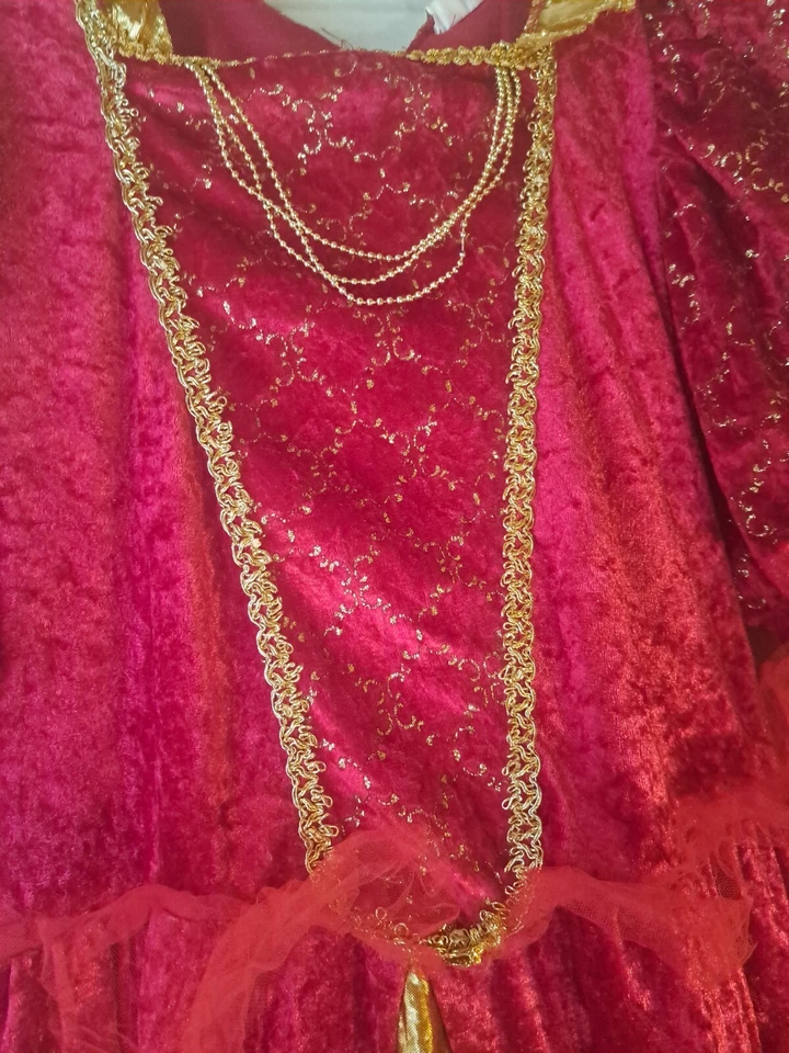 Rubies Ladies Costume Fancy Red/Gold Halloween Long Dress See Measurements - Image 3 of 4