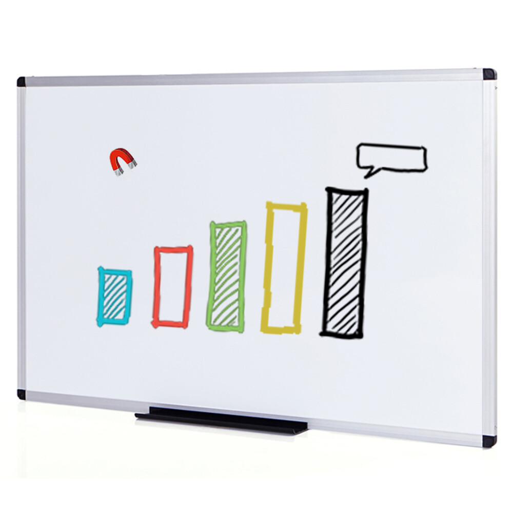 VEVOR Magnetic Whiteboard, 24 x 18 Inches, Dry Erase Board for Wall with Aluminum Frame, White Board Includes 1 Magnetic Erase