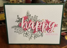 STAMPIN UP CARD KIT-HAPPY HOLIDAYS Makes 4-Set WI.99