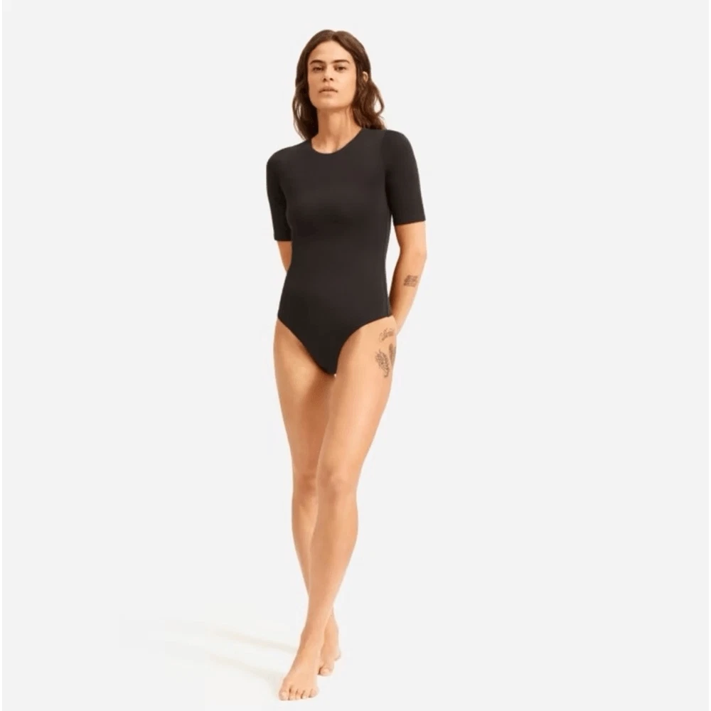 Short sleeve crew neck bodysuit cheap