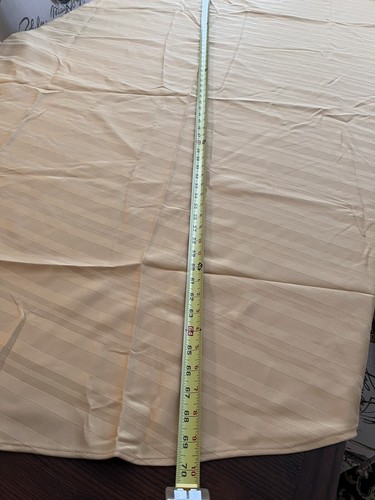 JC Penny Home Collection Fabric Gold Satin Stripe Holiday 70” Round Tablecloth - Picture 5 of 5