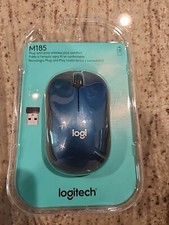 Logitech Wireless Computer Mouse M185 Blue & Black