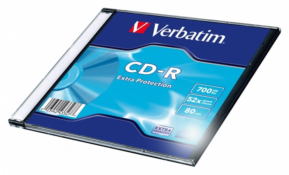 1 Pack Verbatim 43347 CD-R 700MB 52X Single SC Extra Protect - Image 1 of 1