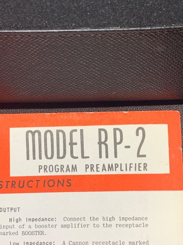 Bogen RP-2 Owners Service Manual Preamplifier Original - Picture 3 of 3