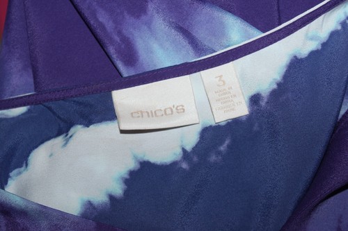 Chico's Sz 3 XL Shibori Hi-Low Art-to-Wear Long Lagenlook Full Tunic Shirt Top - Picture 5 of 5
