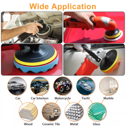 9pcs 5" Car Buffing Polishing Pads Waxing Foam Sponge Polisher Kit for Drill US - Picture 7 of 8