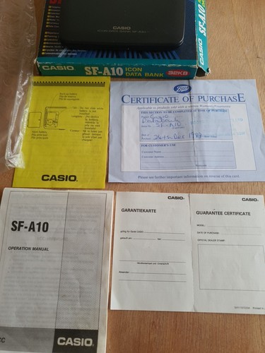 Casio SF-A10 Icon Data Bank Organizer Boxed with manual - Afbeelding 12 van 16