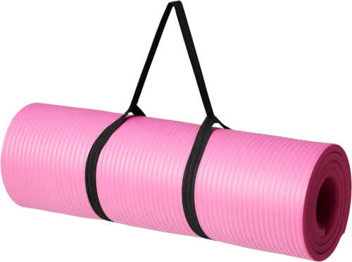 1/2 Inch Extra Thick Exercise Yoga Mat with Carrying Strap